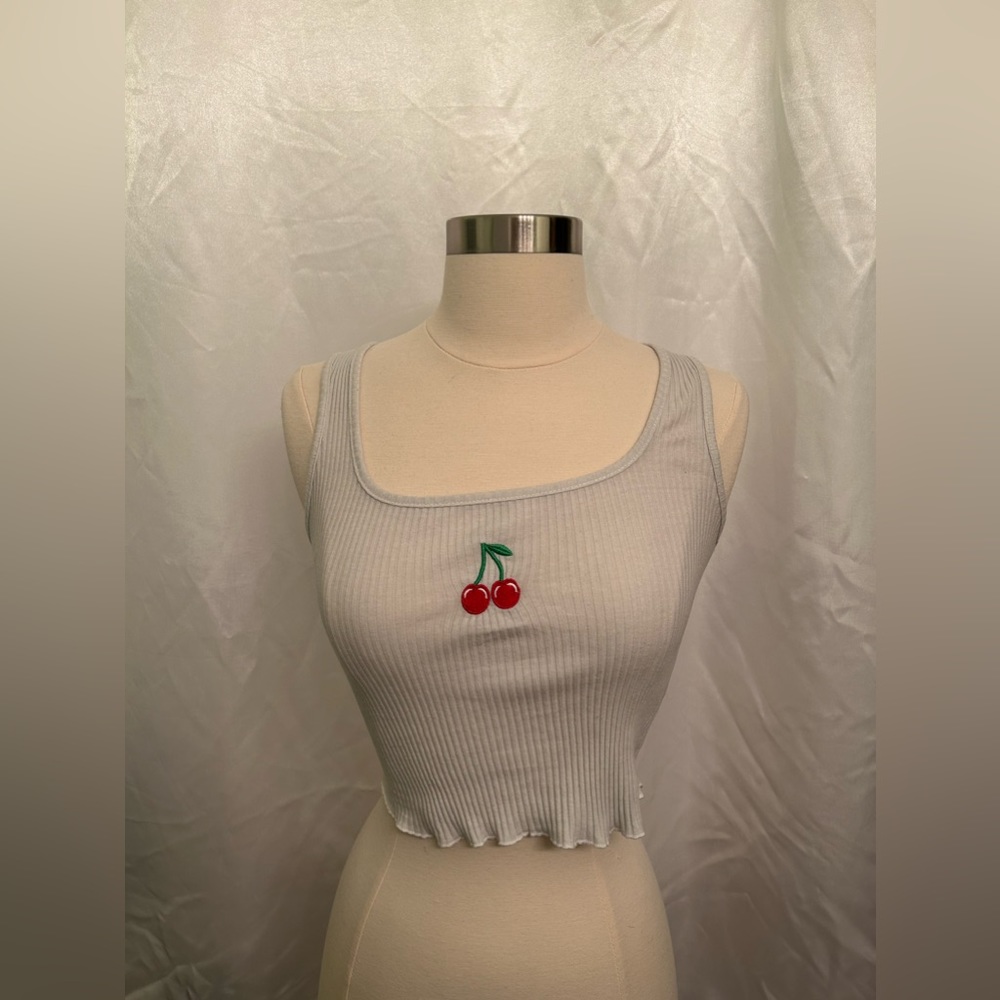 White Cherry Shein Tank Top